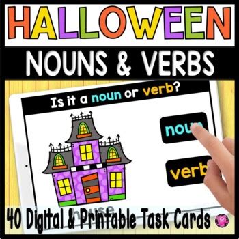 Halloween Nouns And Verbs October And Halloween Parts Of Speech Boom