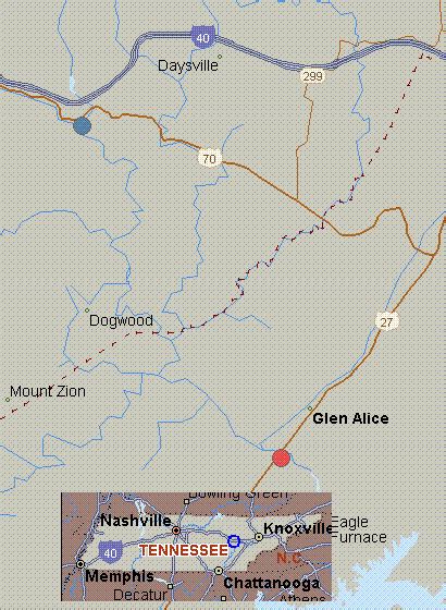 Map For Fall Creek Tennessee White Water Ozone Falls To White S Creek