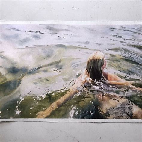 Watercolor Swimmers Painting Marcos Beccari Watercolor Portraits