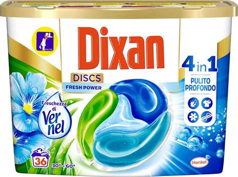 Dixan Dixan Discs Vernel Freshness, Pre-Dosed Laundry Detergent in 4 in ...