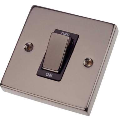 Scolmore Click Deco 45A DP 1 Gang Switch Metal Black Insert Black