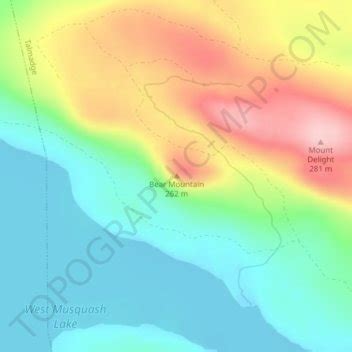 Bear Mountain topographic map, elevation, terrain