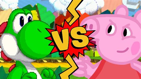 M U G E N Battles Yoshi Vs Peppa Pig Super Mario Vs Peppa Pig YouTube