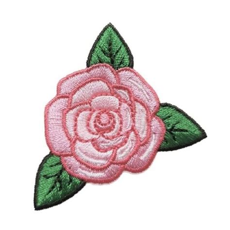 Patch Ecusson Thermocollant Fleur Rose Coloris Rose Clair X Cm