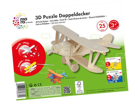 Wooden 3D puzzle Marabu Kids planes - Vunder