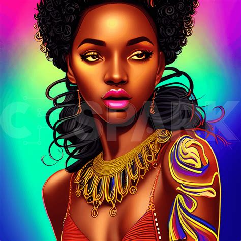 Dark Skin Woman Vector Graphic · Creative Fabrica