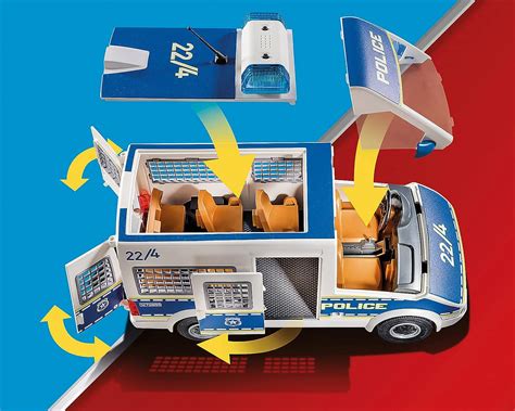 Playmobil Police Van with Lights and Sound Multicolor – One-Touch Top ...