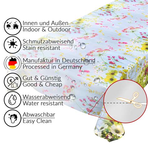 Wachstuchtischdecke Mehrfarbig Blumen Anroshop De