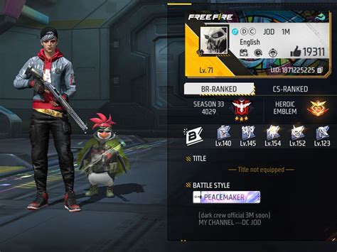 DC JOD S Free Fire ID Stats Rank Guild And More