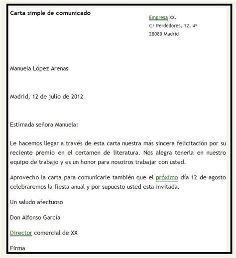 Ejemplos De Carta Formal En Espanol Financial Report