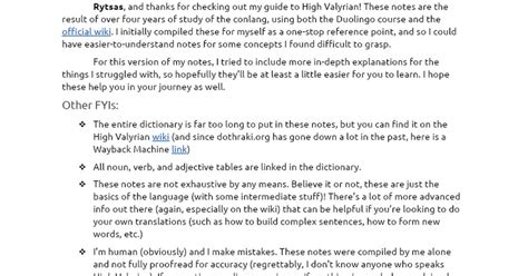 High Valyrian Reference Guide - Grammar, Pronunciation, Vocab, etc. : r ...