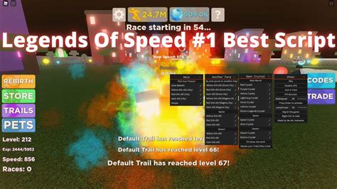 [working ] New Best Legends Of Speed Script Inf Steps Max Level Auto Rebirth Inf Gems And More