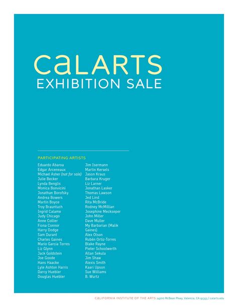 Calarts Exhibition Sale 2014 By California Institute Of The Arts Issuu