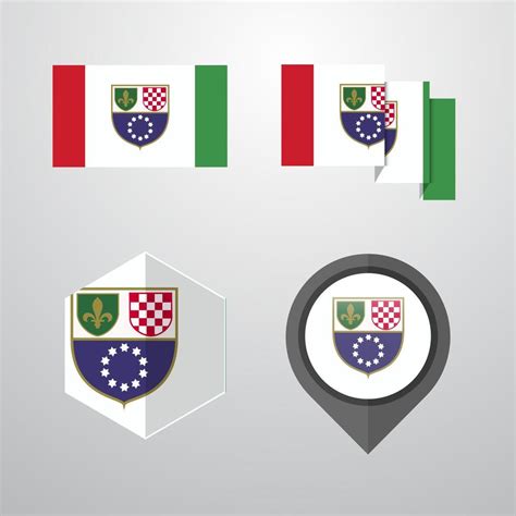 Bosnia and Herzegovina flag design set vector 14196321 Vector Art at ...