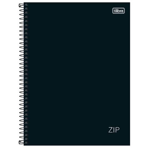 Caderno Universitário 1 Matéria Zip Preto 80 Folhas Tilibra Faz a Boa