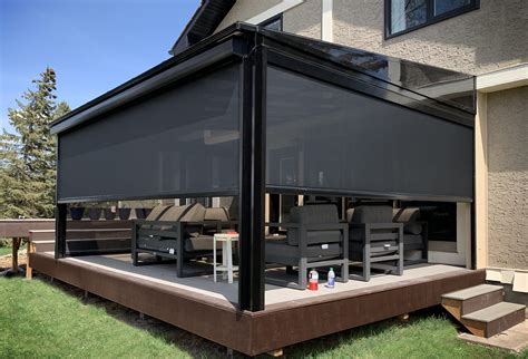 RETRACTABLE PERGOLA SOLAR SHADE AND WIND SCREENS — Exterior Solar Screens