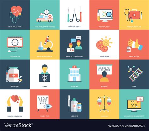 Medical And Healthcare Icons Royalty Free Vector Image