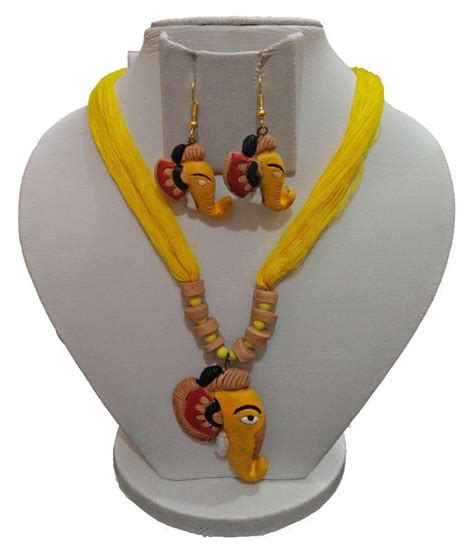 Abhilashas Store Terracotta Studded Multi Coloured Necklaces Set Buy