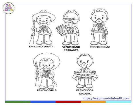 Personajes de la Revolución Mexicana Para Colorear e Imprimir