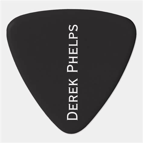 simple black guitar pick with printed name | Zazzle.com