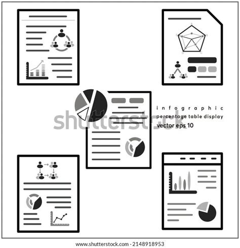 Vektor Stok Layout Set Percentage Table Infographic Vector Tanpa Royalti 2148918953