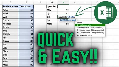 How To Find Quartiles In Excel Quartile Function Excel YouTube