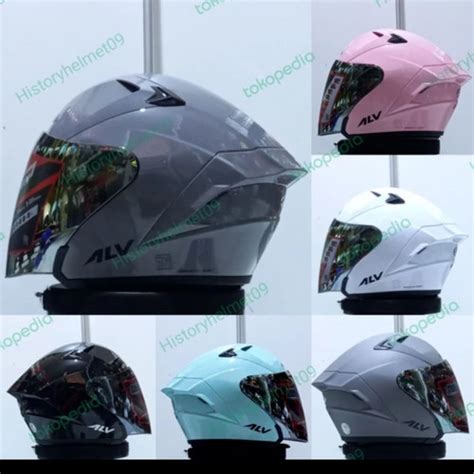 Jual Helm Half Face Alv Ultron Solid Single Visor Black M Kab