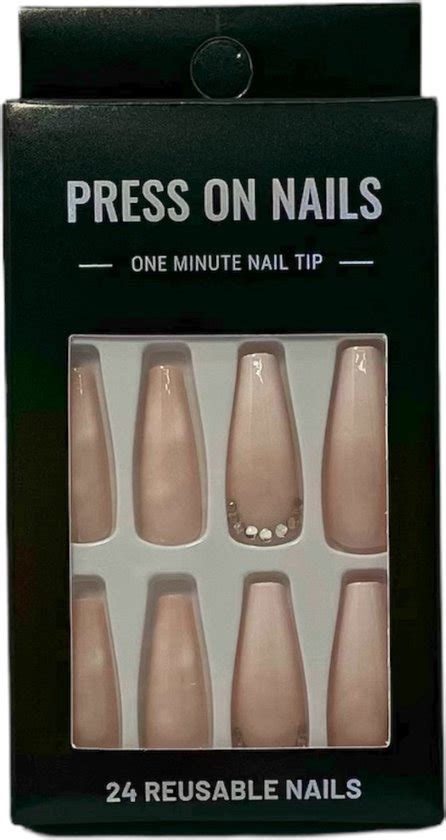 Press On Nails Nep Nagels Roze Coffin Manicure Plak Nagels