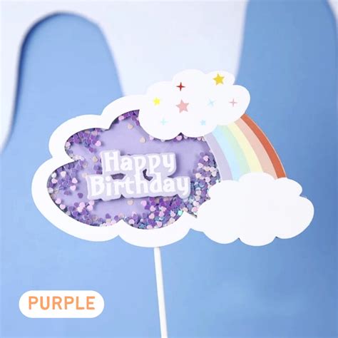 Jual Topper Kue Happy Birthday Rainbow Pelangi Cake Topper Papper