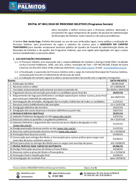 Preenchível Disponível PROCESSO SELETIVO SIMPLIFICADO EDITAL N 002