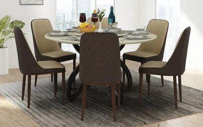 Buy Royaloak Naples Italian Marble 6 Seater Dining Table Set Online