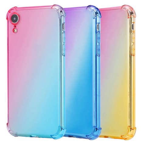 Etmakit Rainbow Gradient Phone Case For Iphonexs Case For Iphonexs Max Cover For Iphone Xr Soft