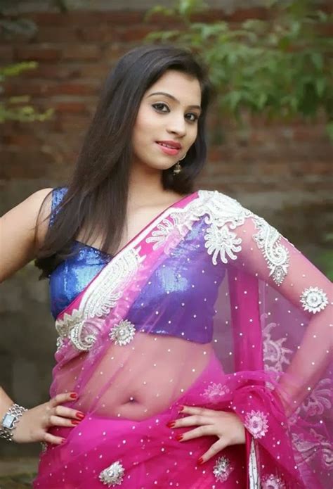 Actress Priyanka Hot Navel Show In Transparent Saree Photos Cine Gallery