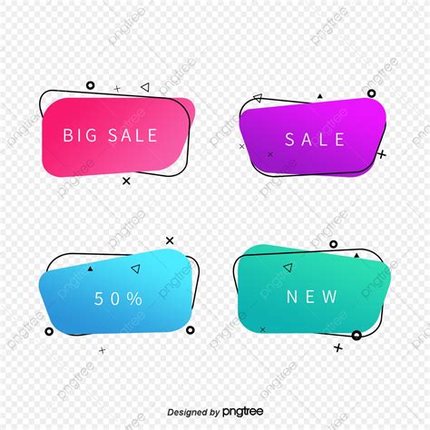 Anime Style Dialog Box PNG Image Gradual Memphis Style Promotion Label