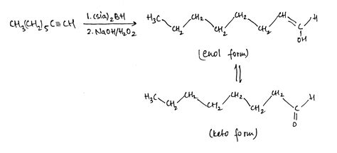 Solved Reactions Of Alkynes Draw The Structural Formula Of The Enol