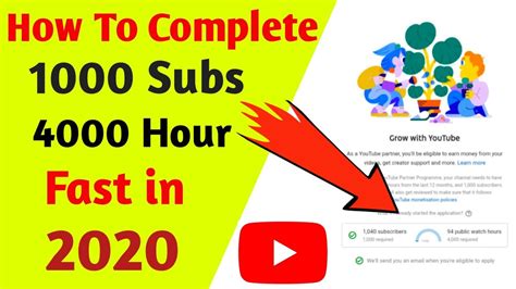 How To Complete Subscribers And Watch Time K Subs And K