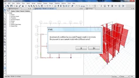 Solucion De Error En Etabs 2015ab Anormal Condition Has Ocurred Youtube