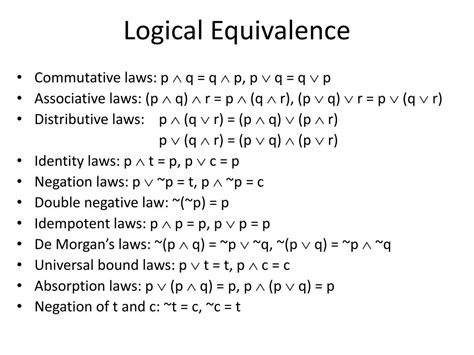 Ppt Logical Equivalence Powerpoint Presentation Free Download Id 2657364