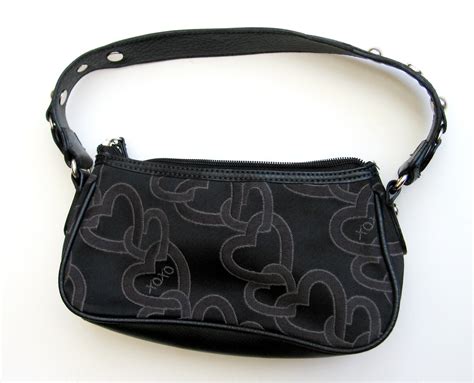 Xoxo Handbags New Womens Black Hearts Logo Shoulder Handbag Small