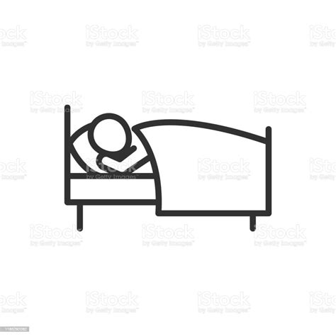 Sleeping In Bed Line With Editable Stroke Stock Illustration Download