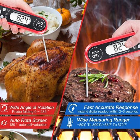 Digital Outdoor Grilling BBQ Thermometer With Food Safety 304 Stainless