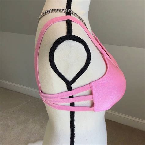 No Boundaries Swim Pink Shimmering Strappy Bikini Top Sz Large Poshmark