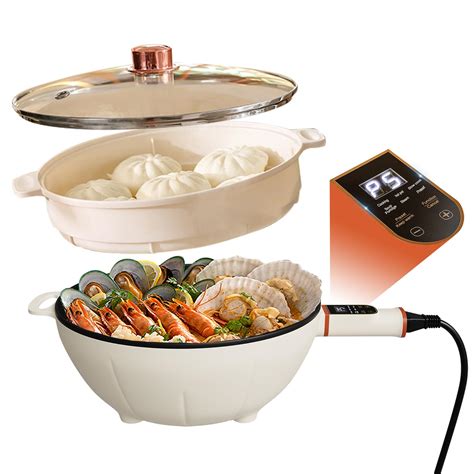 L Smart Hot Pot W Electric W A Steamer Non Stick Coating Multifunctional Electric Cooker