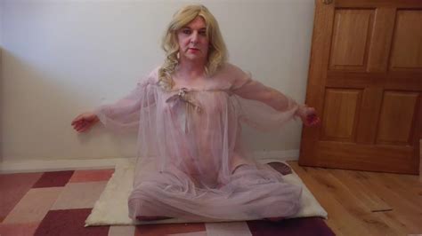 Blonde Jerking Off In A See Through Robe Ashemaletube