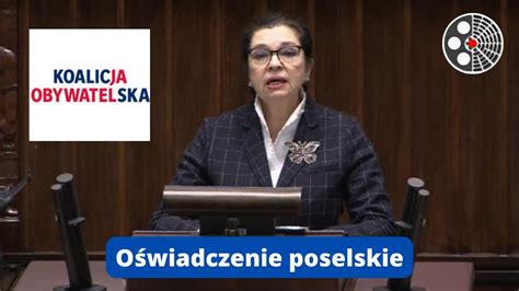 Małgorzata Chmiel oświadczenie poselskie YouTube