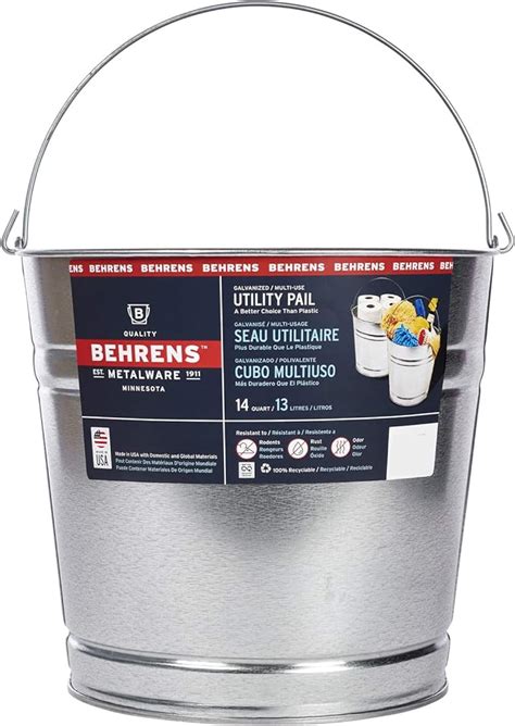 Amazon Behrens Gs Galvanized Steel Utility Pail Quart