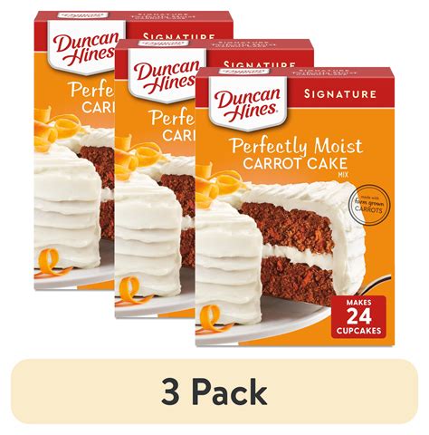 3 Pack Duncan Hines Signature Perfectly Moist Carrot Cake Mix 1525 Oz