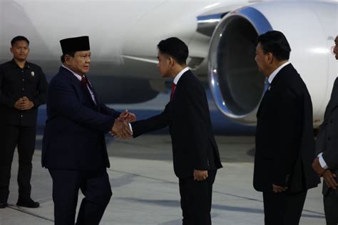 Presiden Prabowo Subianto Tiba Di Tanah Air Usai Lawatan Kenegaraan