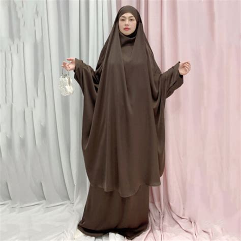 Jilbab Eid Muslim Women Hijab Dress Prayer Garment Satin Abaya Hooded Long Khimar Ramadan Abayas