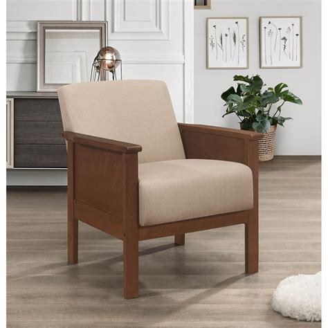 Tcbosik Mid Century Modern Accent Chair Retro Armchair With Wood Frame